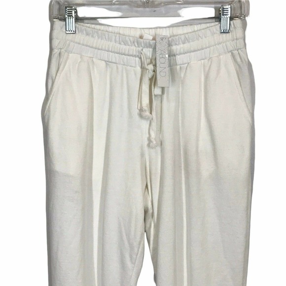 Abound Womens White Elastic Waist Slash Pockets Drawstring Jogger Pant Size M - Picture 3 of 7